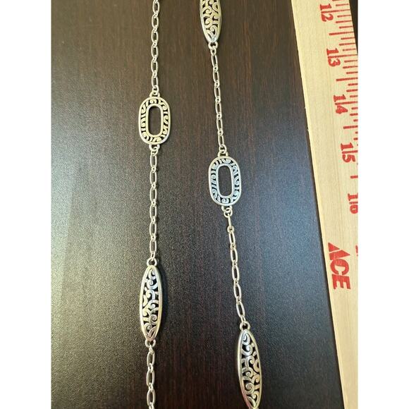 Brighton Deco Diamond Silver Tone Open Swirling Scrolls 40" Layering Necklace - Picture 3 of 9